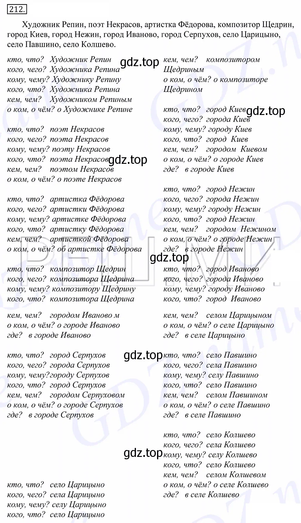 Решение 2. номер 212 (страница 141) гдз по русскому языку 10-11 класс Греков, Крючков, учебник