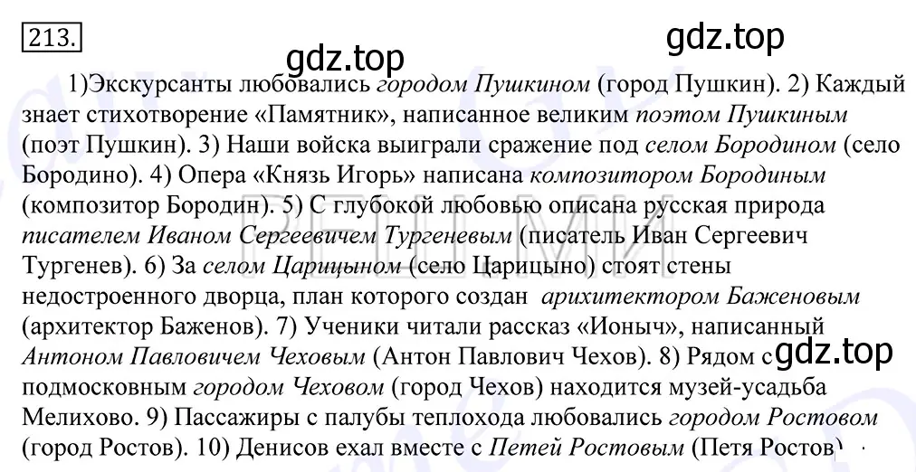 Решение 2. номер 213 (страница 141) гдз по русскому языку 10-11 класс Греков, Крючков, учебник