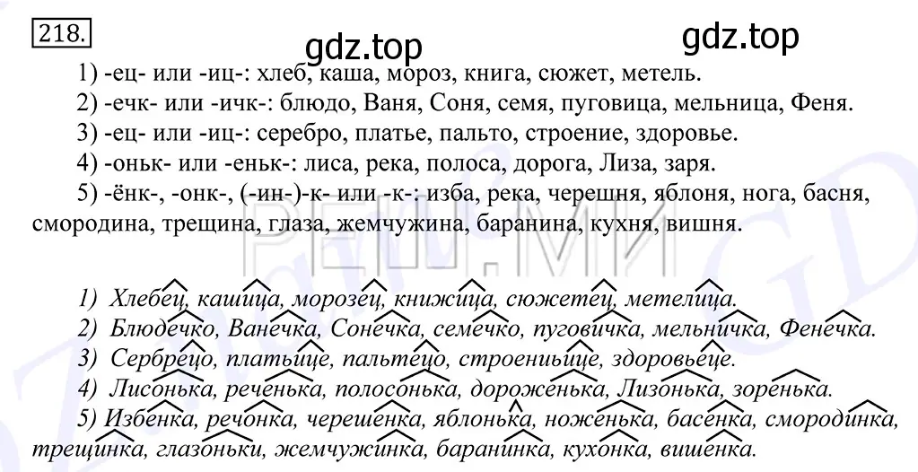 Решение 2. номер 218 (страница 146) гдз по русскому языку 10-11 класс Греков, Крючков, учебник