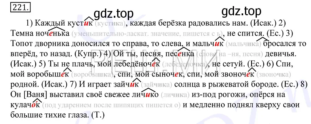 Решение 2. номер 221 (страница 147) гдз по русскому языку 10-11 класс Греков, Крючков, учебник