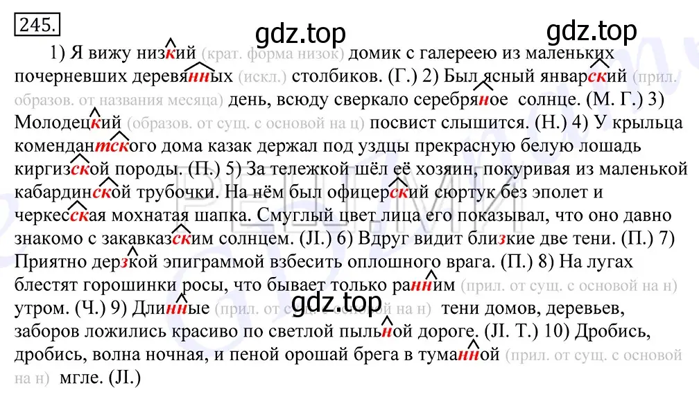 Решение 2. номер 245 (страница 160) гдз по русскому языку 10-11 класс Греков, Крючков, учебник