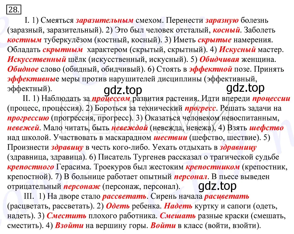 Решение 2. номер 28 (страница 24) гдз по русскому языку 10-11 класс Греков, Крючков, учебник