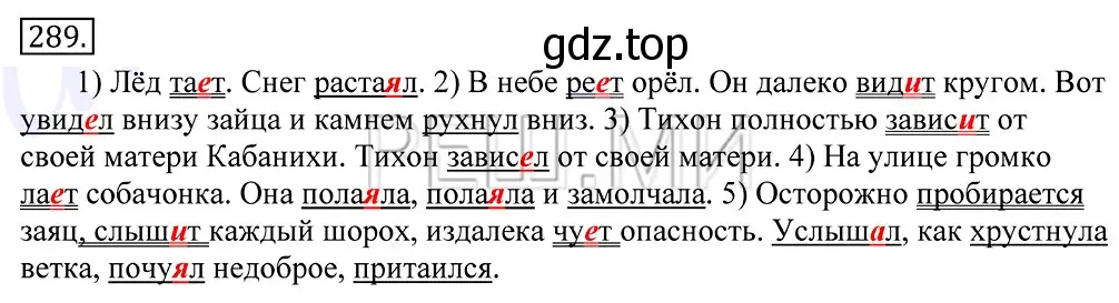 Решение 2. номер 289 (страница 186) гдз по русскому языку 10-11 класс Греков, Крючков, учебник