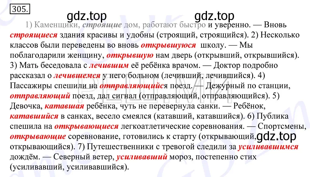 Решение 2. номер 305 (страница 194) гдз по русскому языку 10-11 класс Греков, Крючков, учебник