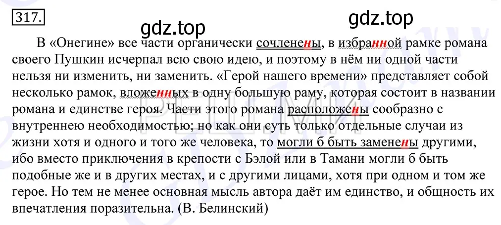 Решение 2. номер 317 (страница 200) гдз по русскому языку 10-11 класс Греков, Крючков, учебник