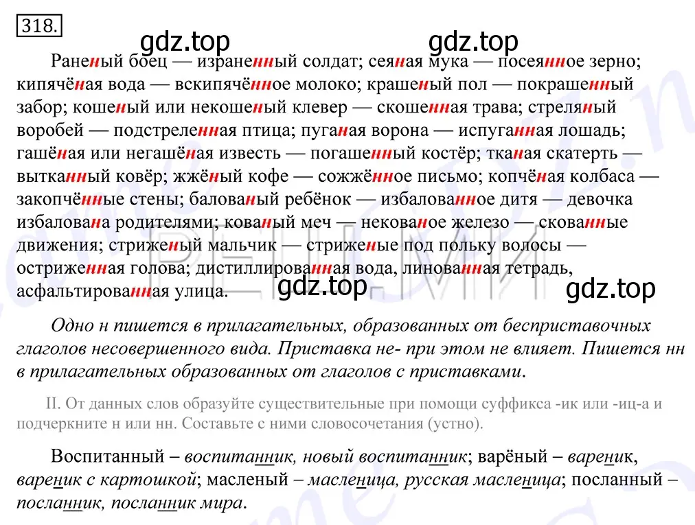 Решение 2. номер 318 (страница 201) гдз по русскому языку 10-11 класс Греков, Крючков, учебник