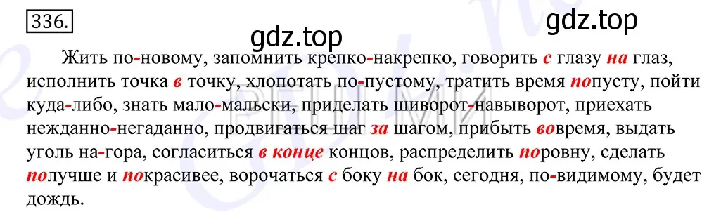 Решение 2. номер 336 (страница 215) гдз по русскому языку 10-11 класс Греков, Крючков, учебник