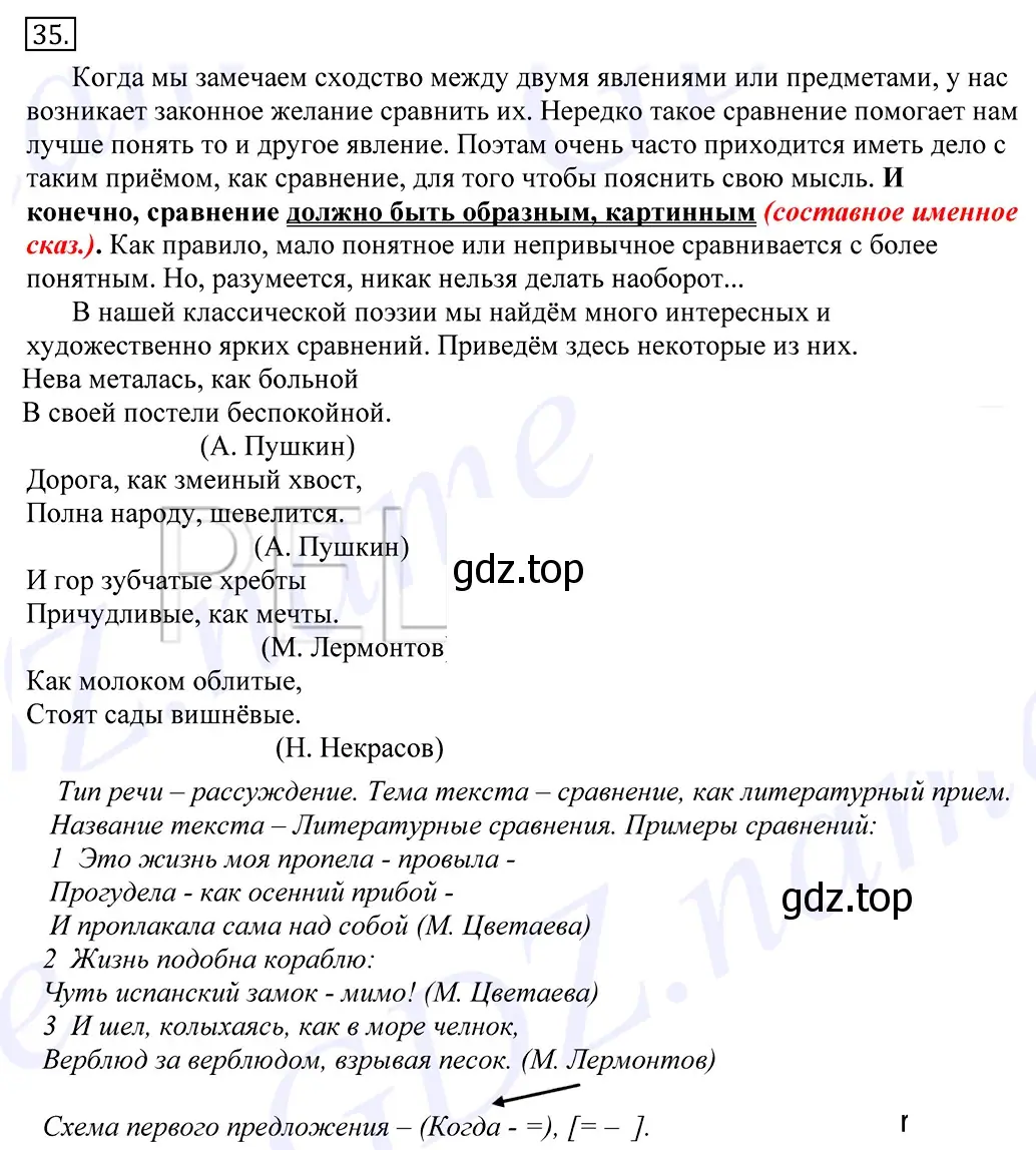 Решение 2. номер 35 (страница 31) гдз по русскому языку 10-11 класс Греков, Крючков, учебник