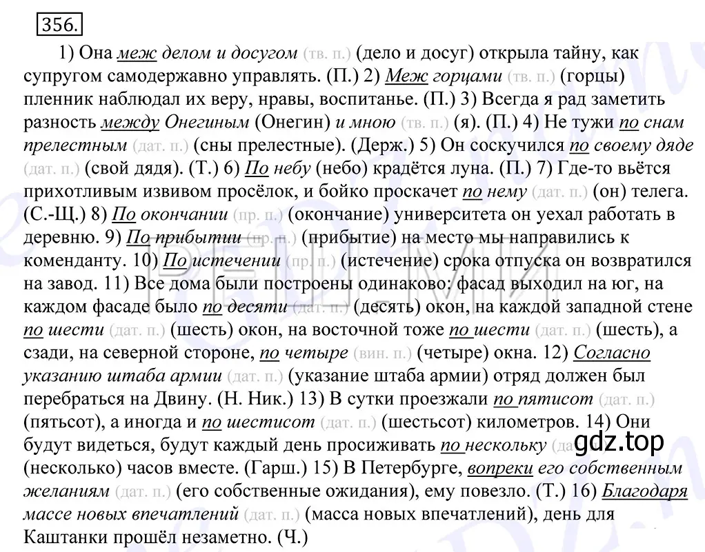 Решение 2. номер 356 (страница 225) гдз по русскому языку 10-11 класс Греков, Крючков, учебник