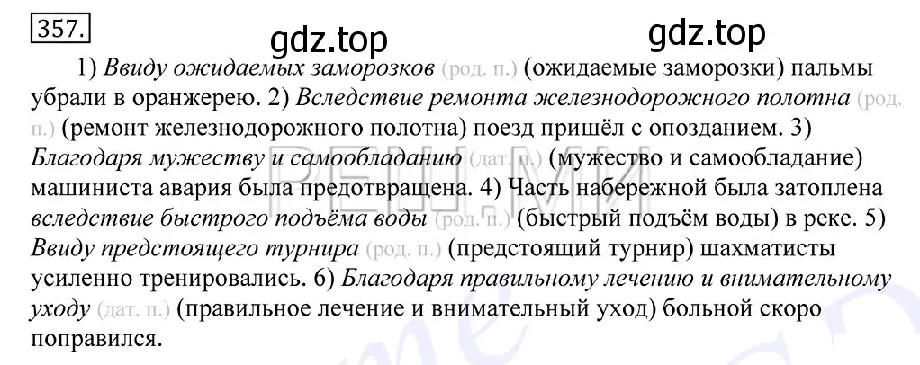 Решение 2. номер 357 (страница 226) гдз по русскому языку 10-11 класс Греков, Крючков, учебник