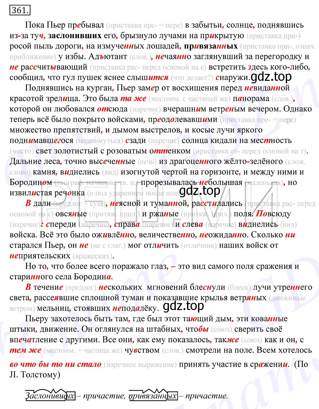 Решение 2. номер 361 (страница 230) гдз по русскому языку 10-11 класс Греков, Крючков, учебник