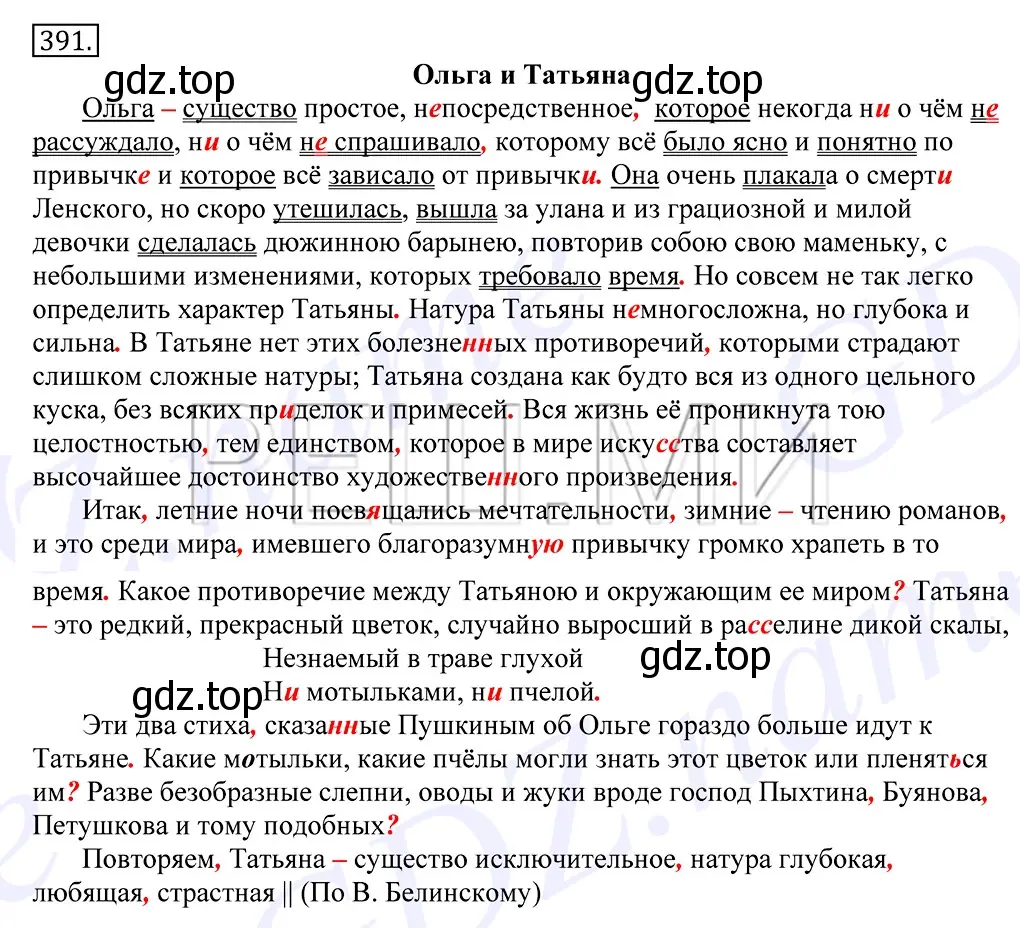 Решение 2. номер 391 (страница 253) гдз по русскому языку 10-11 класс Греков, Крючков, учебник