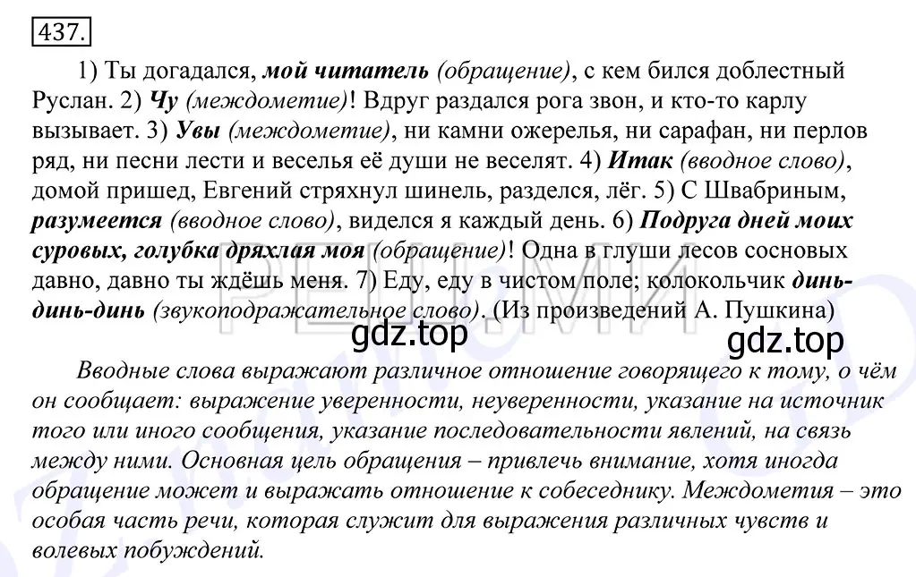 Решение 2. номер 437 (страница 295) гдз по русскому языку 10-11 класс Греков, Крючков, учебник