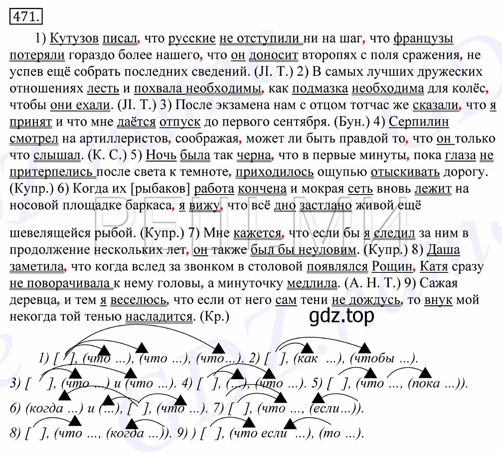 Решение 2. номер 471 (страница 321) гдз по русскому языку 10-11 класс Греков, Крючков, учебник