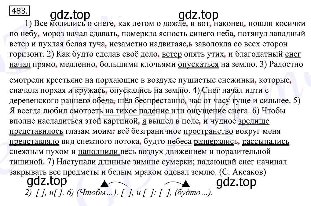 Решение 2. номер 483 (страница 332) гдз по русскому языку 10-11 класс Греков, Крючков, учебник