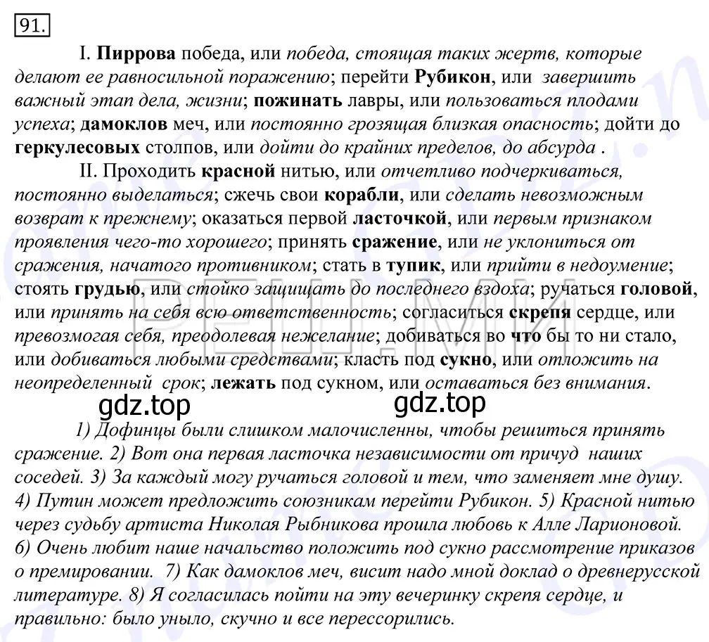 Решение 2. номер 91 (страница 73) гдз по русскому языку 10-11 класс Греков, Крючков, учебник