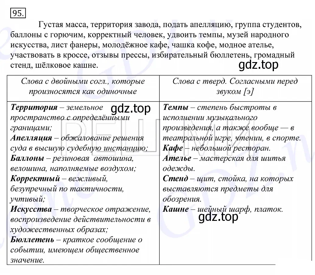 Решение 2. номер 95 (страница 77) гдз по русскому языку 10-11 класс Греков, Крючков, учебник