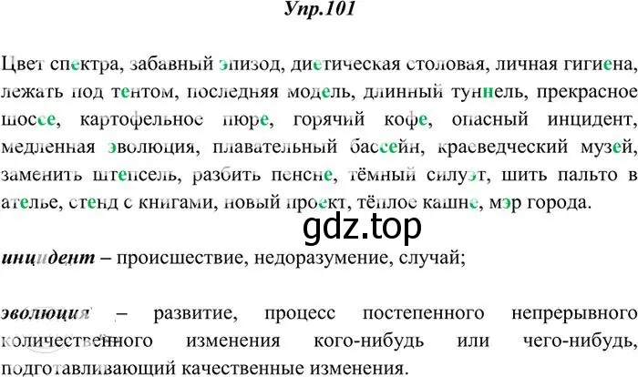 Решение 3. номер 101 (страница 78) гдз по русскому языку 10-11 класс Греков, Крючков, учебник