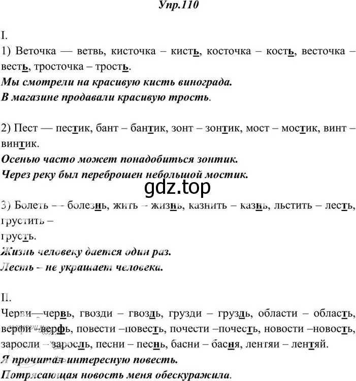 Решение 3. номер 110 (страница 86) гдз по русскому языку 10-11 класс Греков, Крючков, учебник