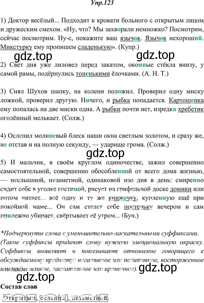 Решение 3. номер 123 (страница 91) гдз по русскому языку 10-11 класс Греков, Крючков, учебник