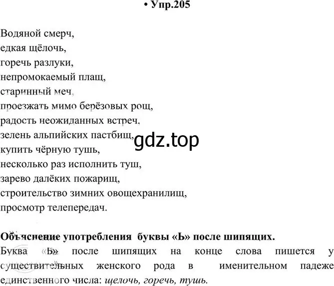 Решение 3. номер 205 (страница 138) гдз по русскому языку 10-11 класс Греков, Крючков, учебник