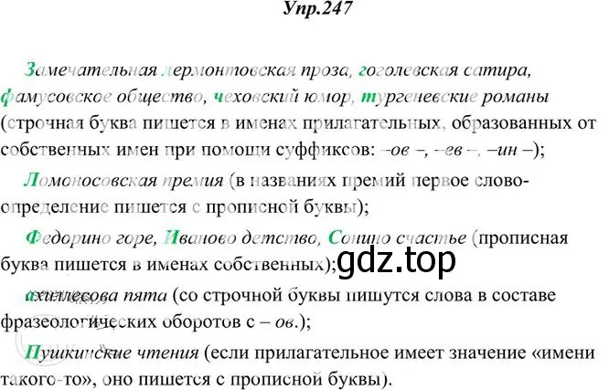 Решение 3. номер 247 (страница 161) гдз по русскому языку 10-11 класс Греков, Крючков, учебник