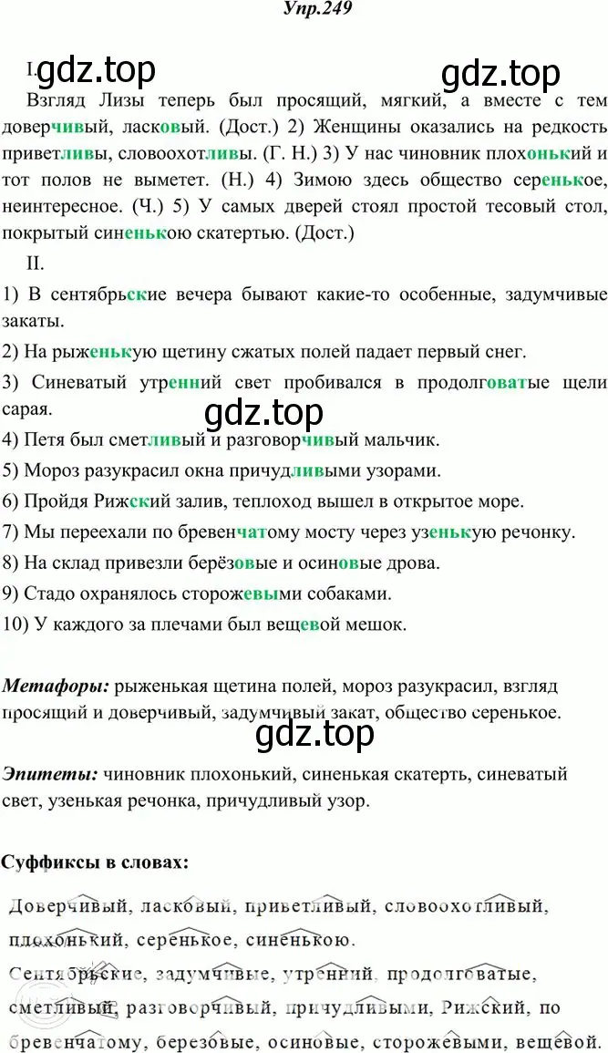 Решение 3. номер 249 (страница 162) гдз по русскому языку 10-11 класс Греков, Крючков, учебник