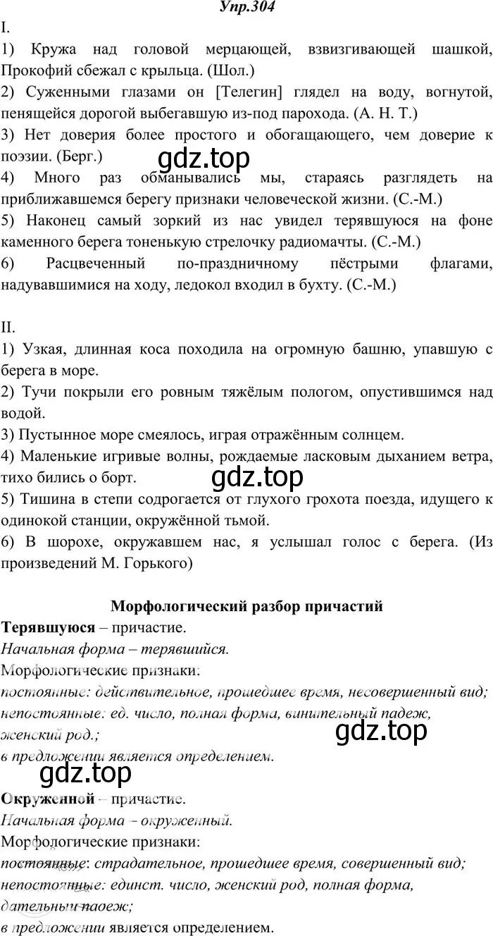 Решение 3. номер 304 (страница 193) гдз по русскому языку 10-11 класс Греков, Крючков, учебник