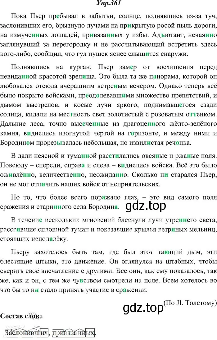 Решение 3. номер 361 (страница 230) гдз по русскому языку 10-11 класс Греков, Крючков, учебник