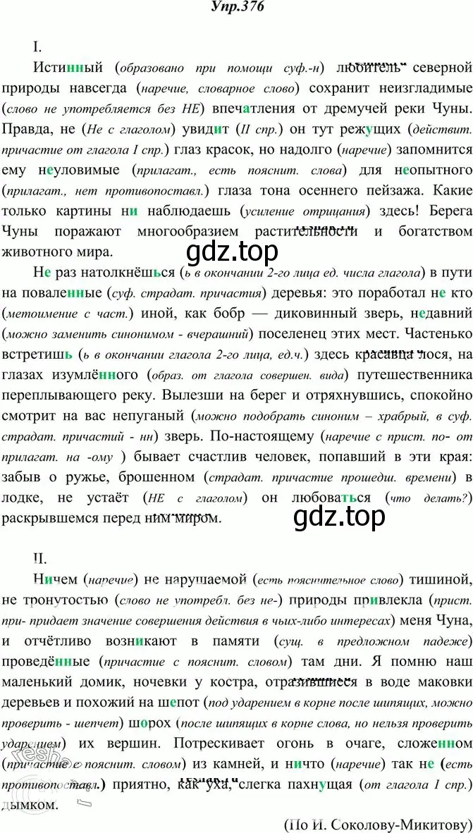 Решение 3. номер 376 (страница 245) гдз по русскому языку 10-11 класс Греков, Крючков, учебник