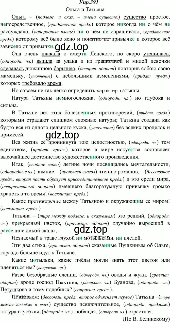 Решение 3. номер 391 (страница 253) гдз по русскому языку 10-11 класс Греков, Крючков, учебник