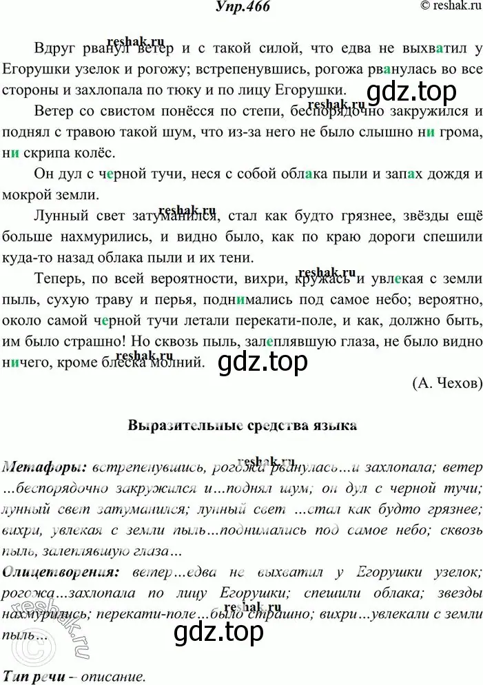 Решение 3. номер 466 (страница 315) гдз по русскому языку 10-11 класс Греков, Крючков, учебник