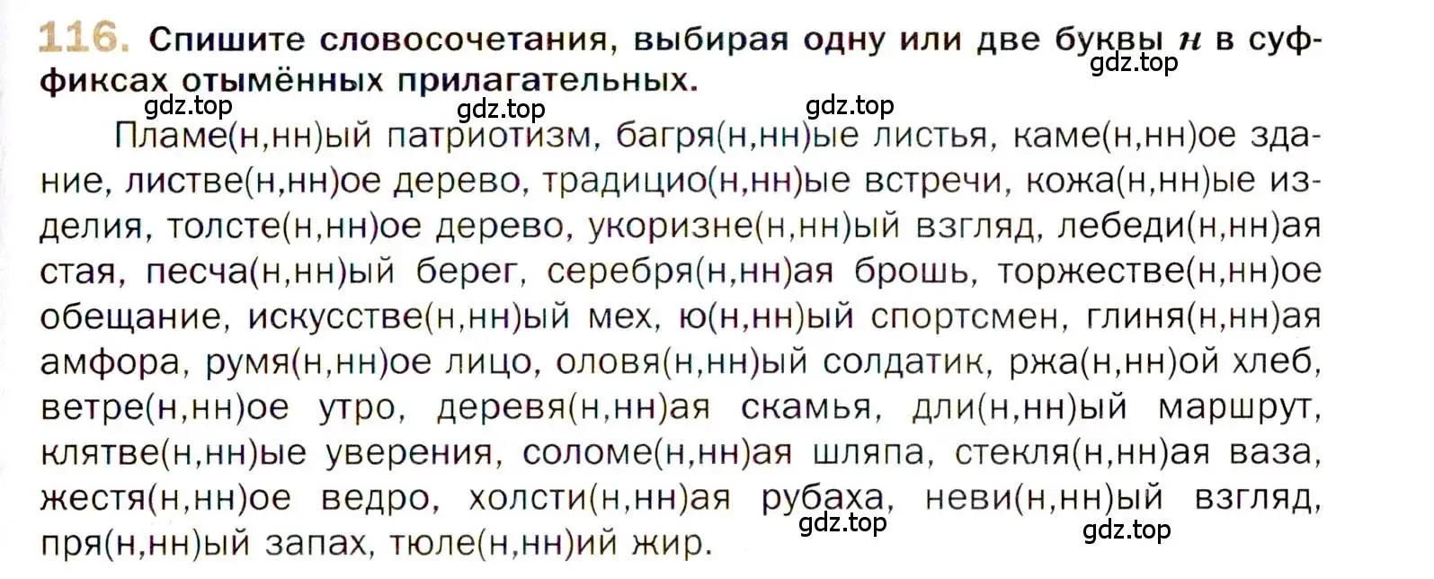 Условие номер 116 (страница 197) гдз по русскому языку 10 класс Гусарова, учебник