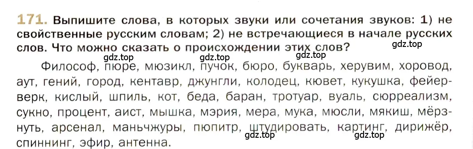 Условие номер 171 (страница 266) гдз по русскому языку 10 класс Гусарова, учебник