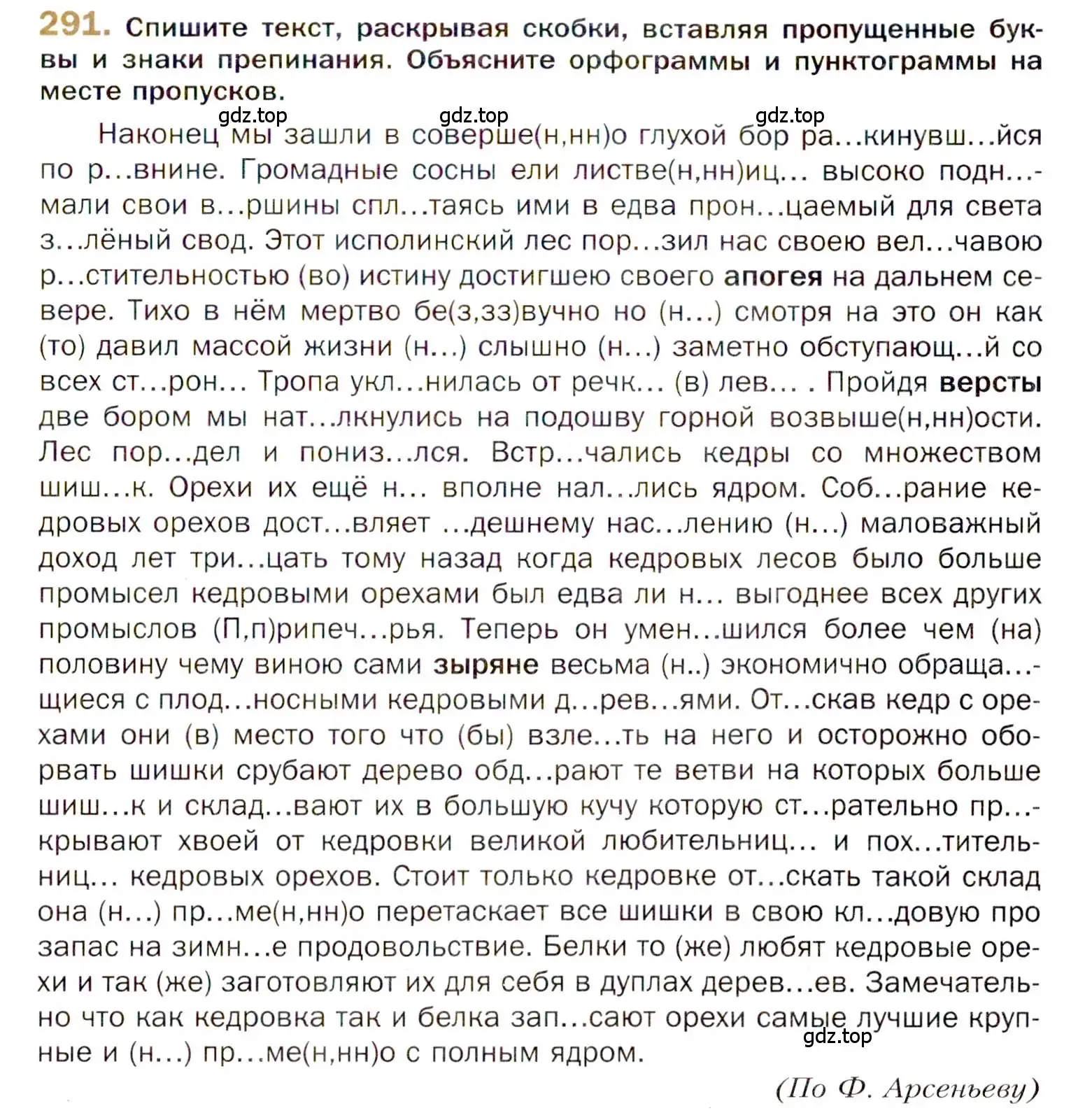 Условие номер 291 (страница 413) гдз по русскому языку 10 класс Гусарова, учебник