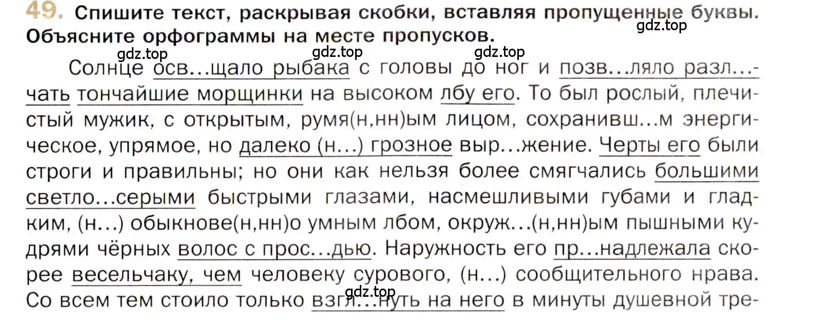 Условие номер 49 (страница 61) гдз по русскому языку 10 класс Гусарова, учебник