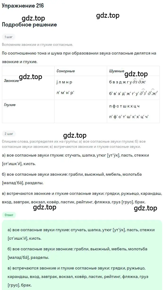 Решение номер 216 (страница 325) гдз по русскому языку 10 класс Гусарова, учебник