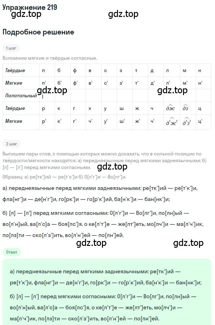 Решение номер 219 (страница 326) гдз по русскому языку 10 класс Гусарова, учебник