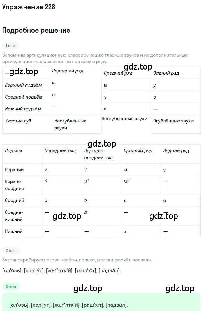 Решение номер 228 (страница 329) гдз по русскому языку 10 класс Гусарова, учебник