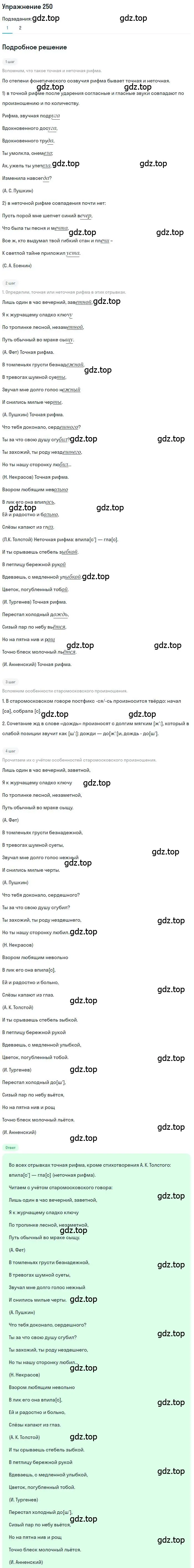 Решение номер 250 (страница 350) гдз по русскому языку 10 класс Гусарова, учебник