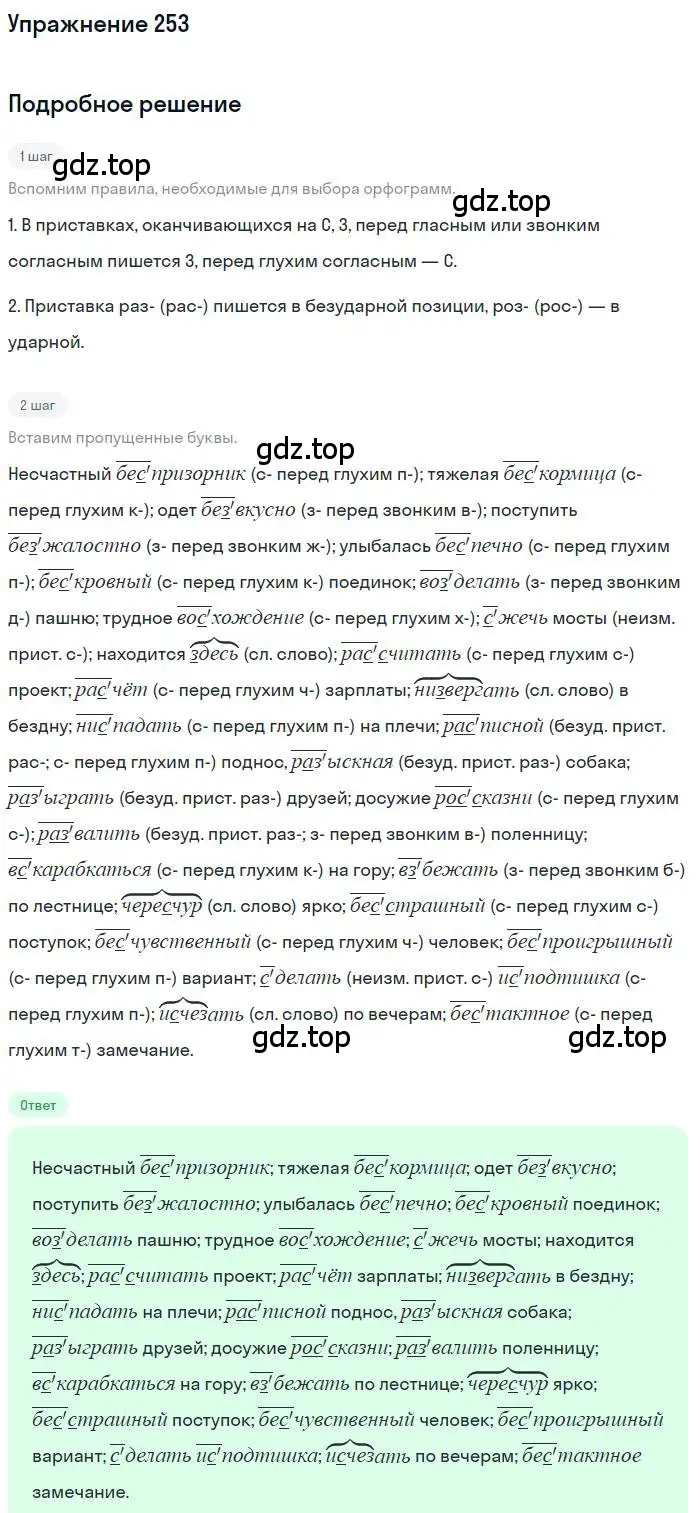 Решение номер 253 (страница 355) гдз по русскому языку 10 класс Гусарова, учебник