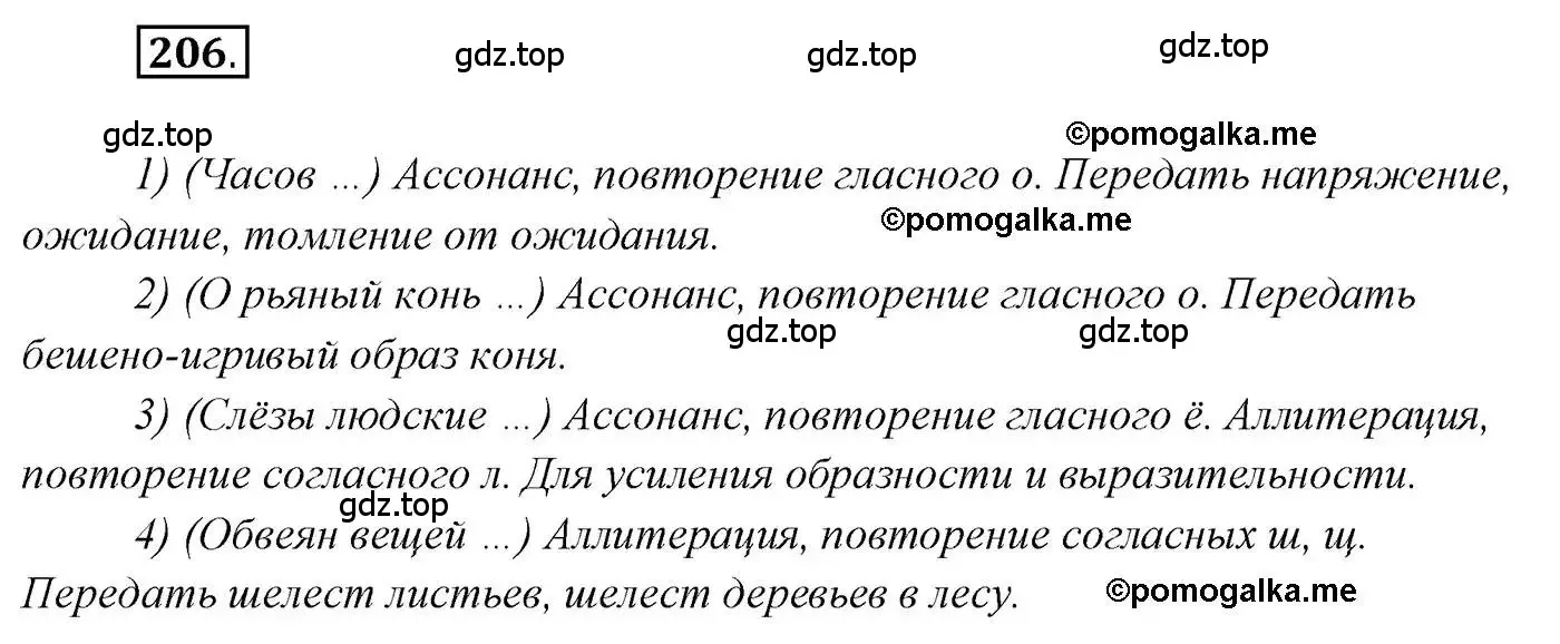 Решение 2. номер 206 (страница 318) гдз по русскому языку 10 класс Гусарова, учебник