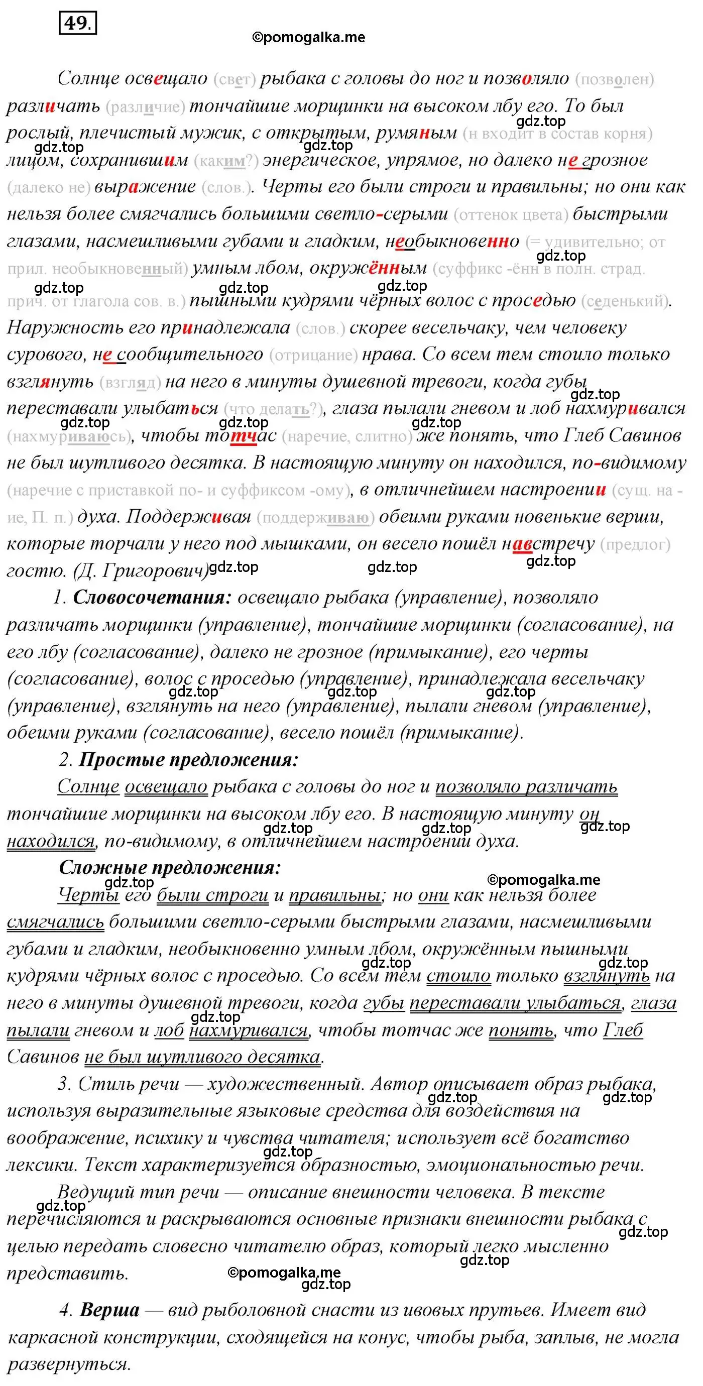 Решение 2. номер 49 (страница 61) гдз по русскому языку 10 класс Гусарова, учебник