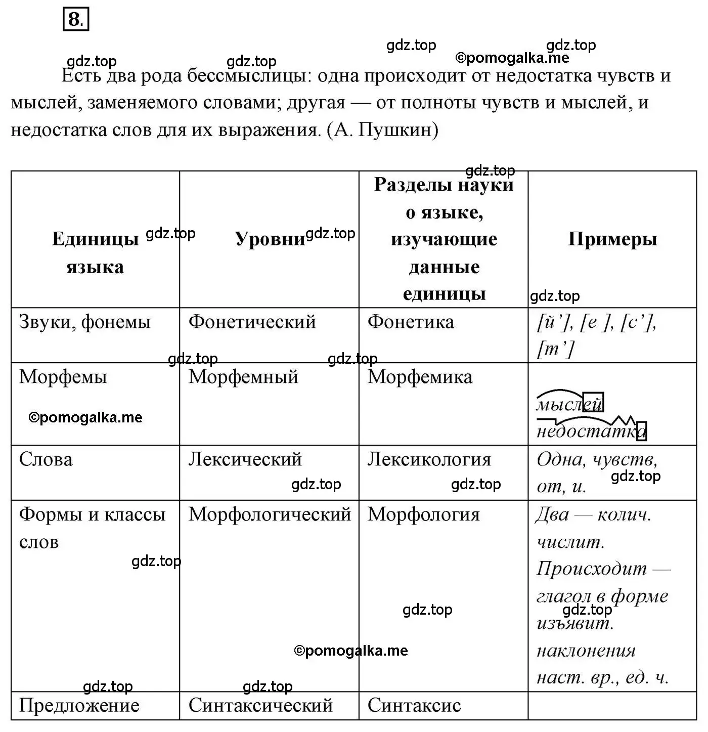 Решение 2. номер 8 (страница 12) гдз по русскому языку 10 класс Гусарова, учебник