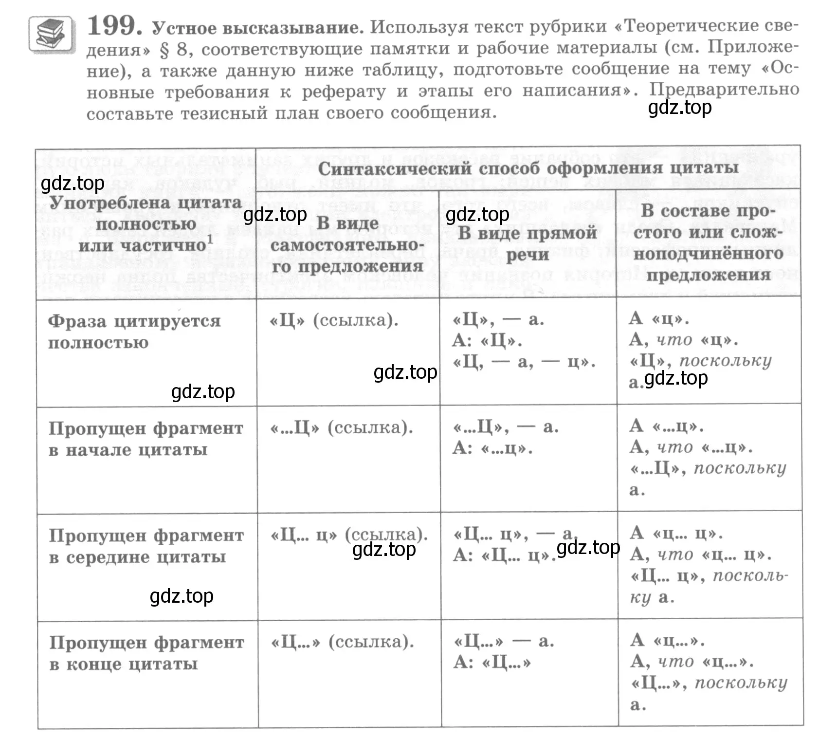 Условие номер 199 (страница 237) гдз по русскому языку 10 класс Львова, Львов, учебник