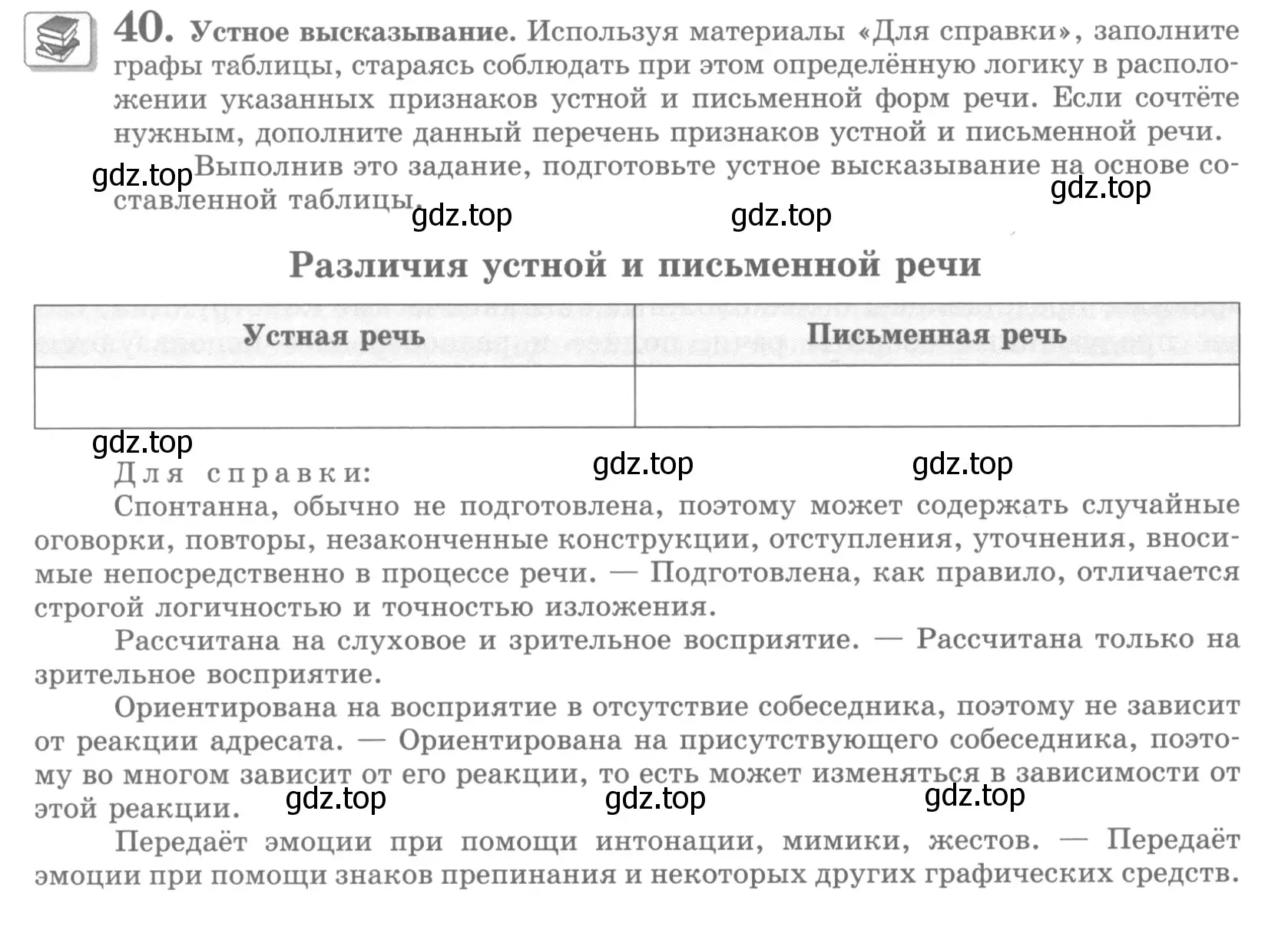 Условие номер 40 (страница 46) гдз по русскому языку 10 класс Львова, Львов, учебник