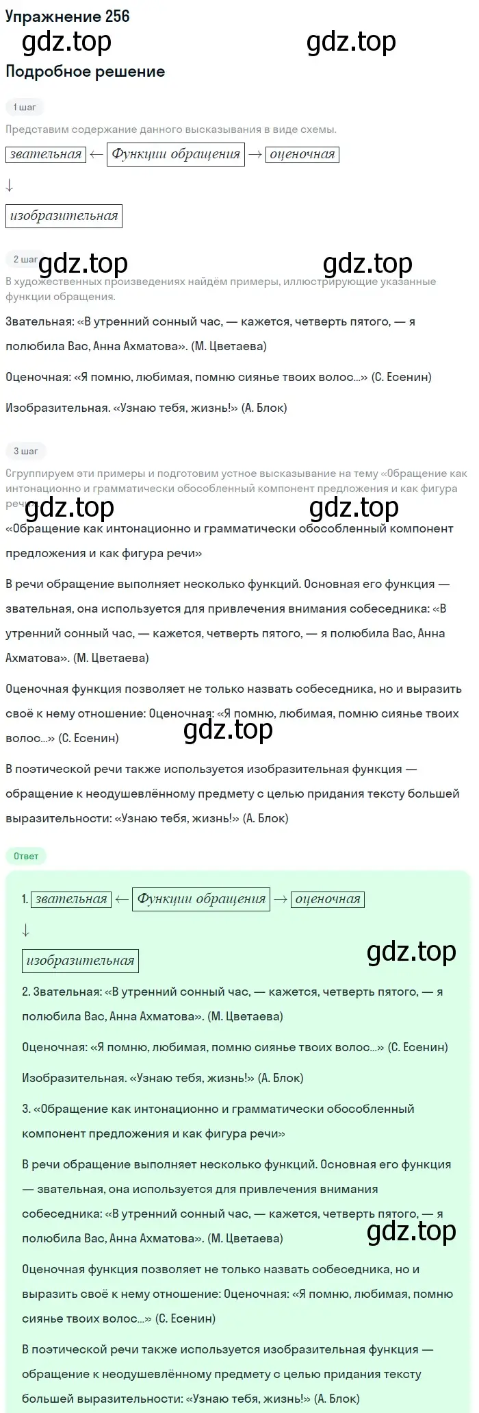 Решение номер 256 (страница 294) гдз по русскому языку 10 класс Львова, Львов, учебник