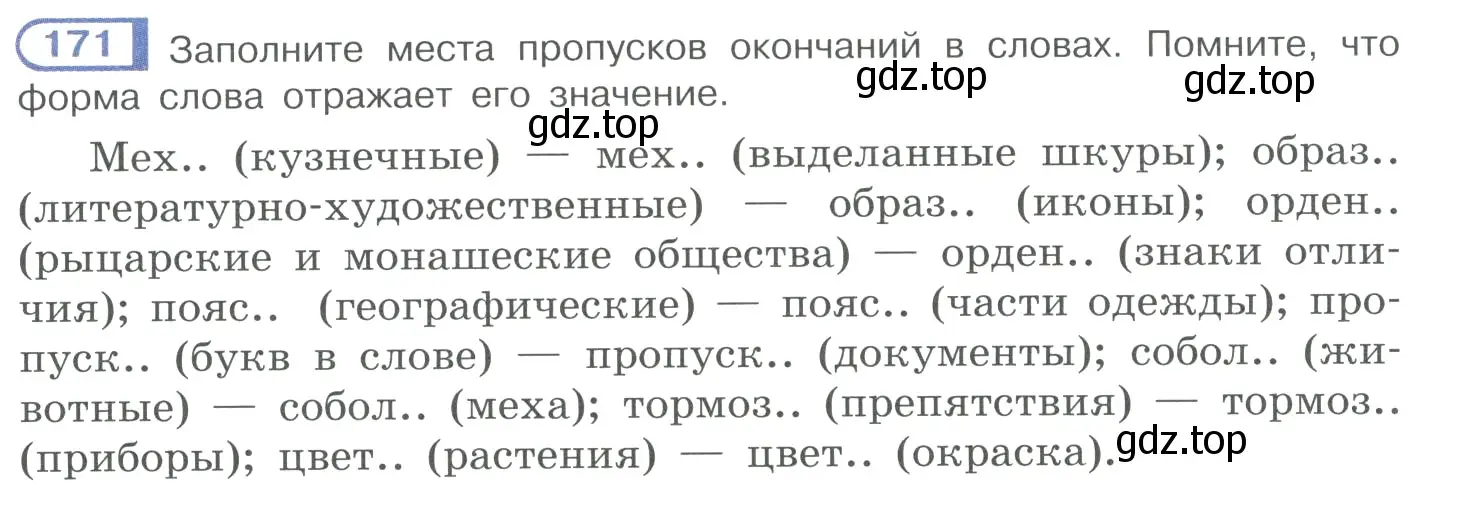 Условие номер 171 (страница 86) гдз по русскому языку 10-11 класс Рыбченкова, Александрова, учебник