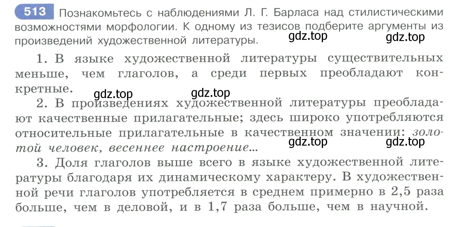 Условие номер 513 (страница 258) гдз по русскому языку 10-11 класс Рыбченкова, Александрова, учебник