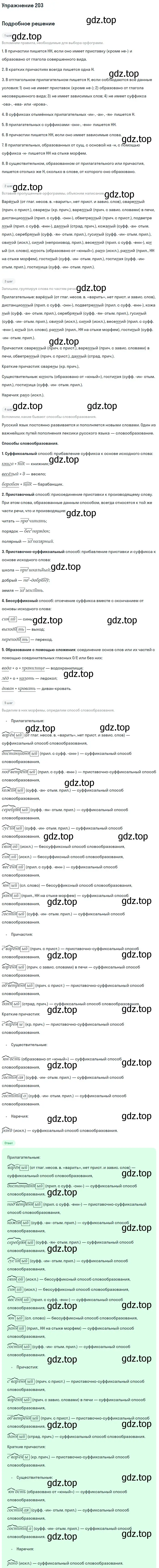 Решение номер 203 (страница 97) гдз по русскому языку 10-11 класс Рыбченкова, Александрова, учебник